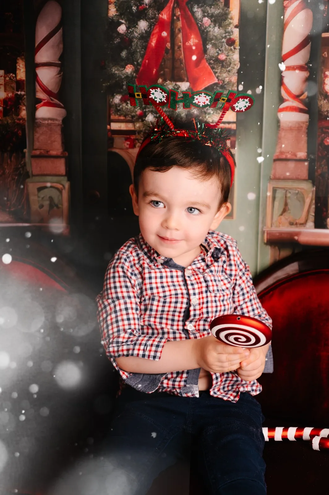 Dinos on a Christmas day Kerst fotoshoot
